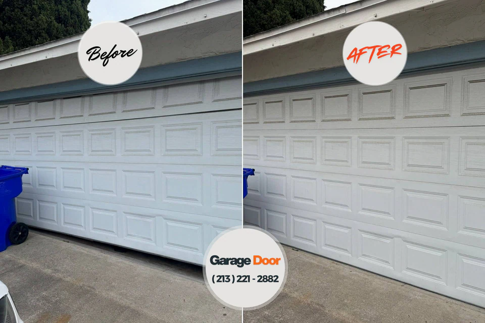 Before and after: garage door repair Fruitport, MI